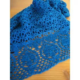 Blue Leaves - crochet shawl