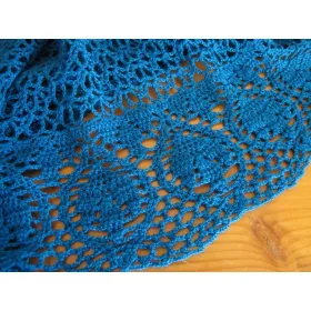 Blue Leaves - crochet shawl