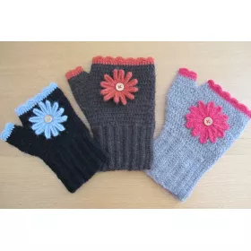 Naadam - crocheted fingerless mittens