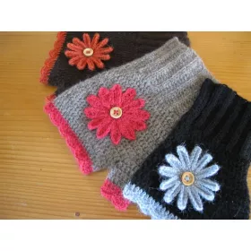 Naadam - crocheted fingerless mittens