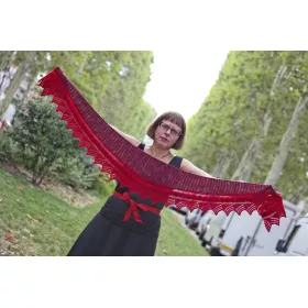 Red Sun - knitted shawlette
