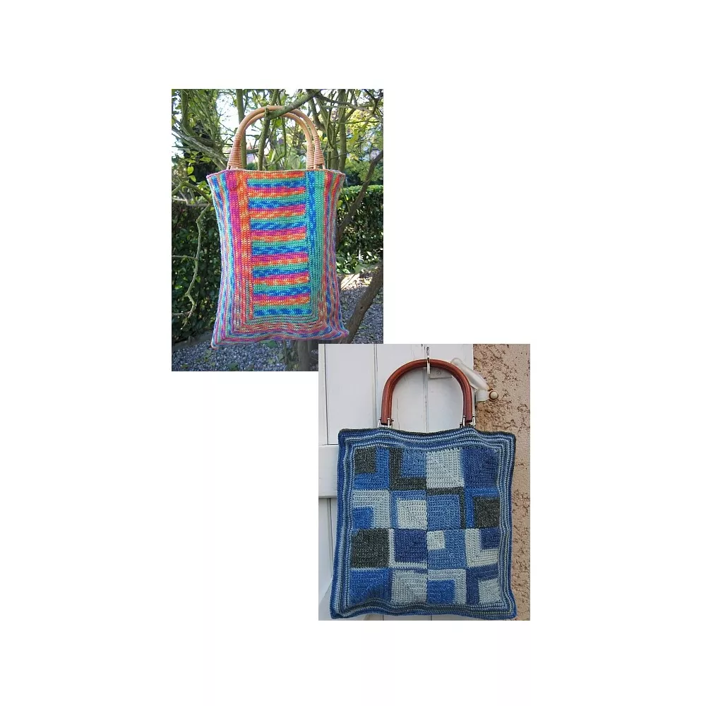 Sock Yarn Bags - crocheted bags